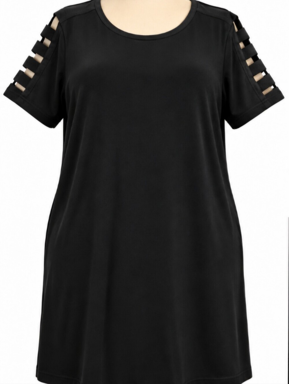 Michael Kors Black Cutout-Sleeve Shift Dress